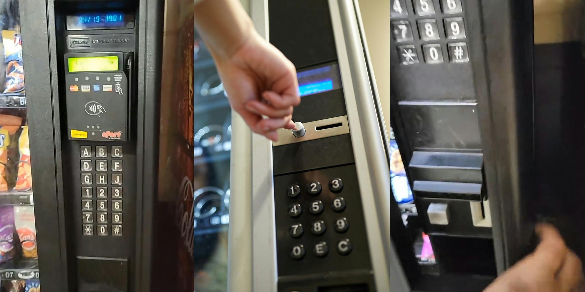 How does the keypad on a vending machine work?