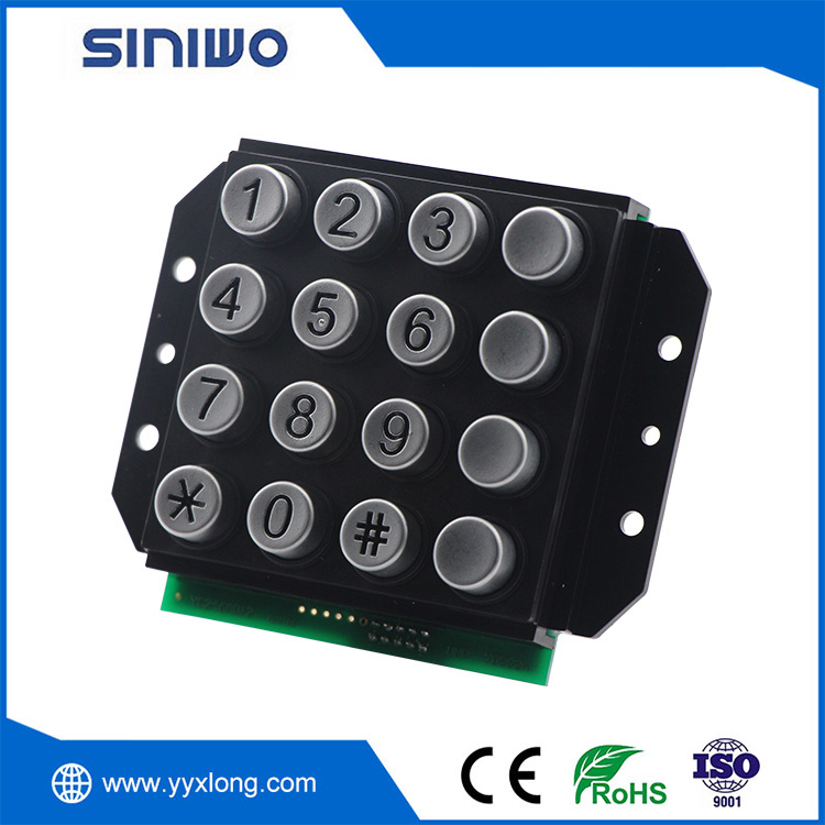 Durable Metallic Waterproof Industrial Keypad